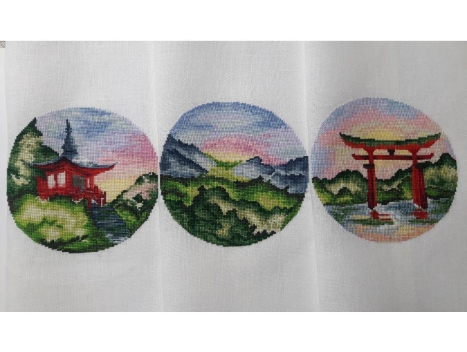 Japan Triptych Cross Stitch Pattern фото 2