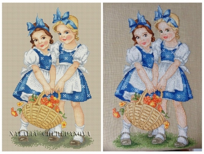 4 sisters cross stitch pdf pattern