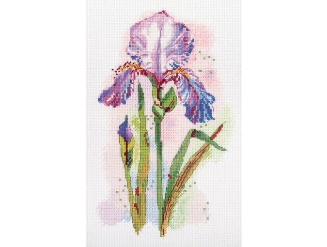 Watercolour Iris Cross Stitch Kit фото 1