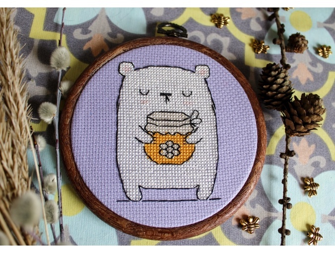 Bear with Honey Cross Stitch Pattern фото 3