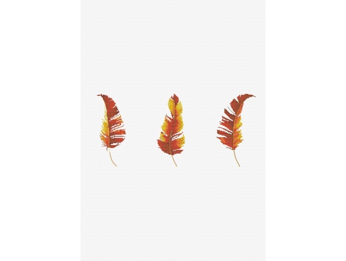 Three Orange Feathers Cross Stitch Pattern фото 1