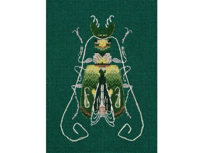 Fantasy Bugs. Emerald and Lemon Cross Stitch Kit фото 1