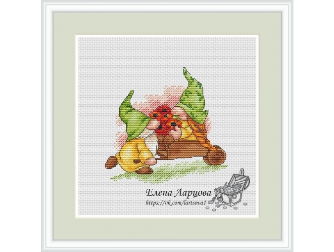 Garden Gnomes. Poppies Cross Stitch Pattern фото 1