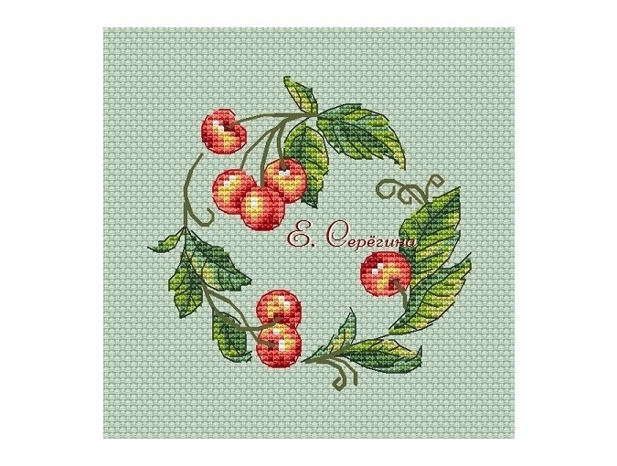 Cherry Wreath Cross Stitch Chart фото 3