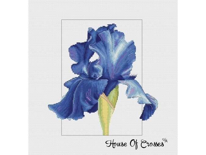 Blue Iris Cross Stitch Chart фото 1