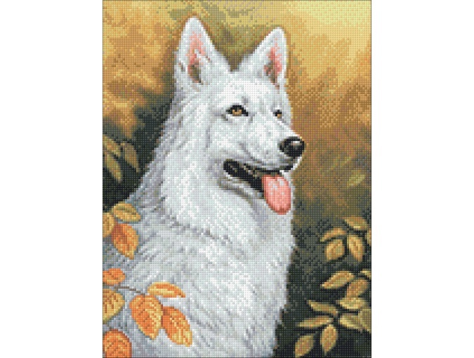 White Dog Diamond Painting Kit фото 2