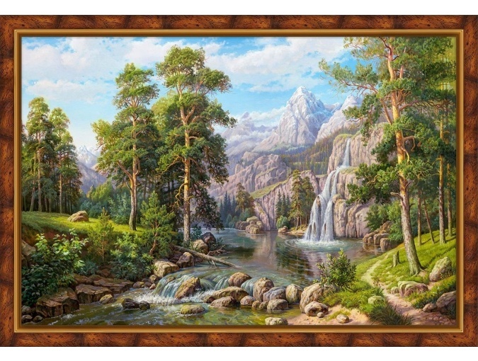 Landscape with a Waterfall Diamond Painting Kit фото 1