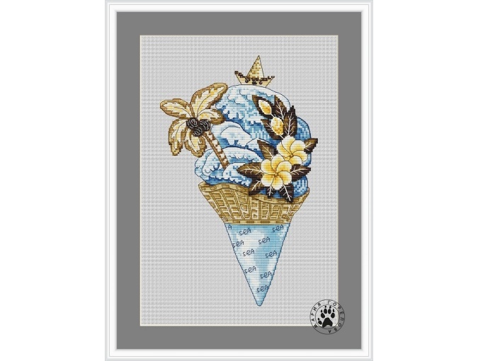 Blue Ice-cream Cross Stitch Pattern фото 1