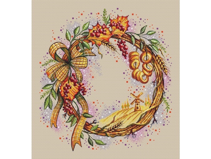 Wreath. Russian Village Cross Stitch Pattern фото 2