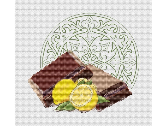 Chocolate with Lemon Cross Stitch Pattern фото 1