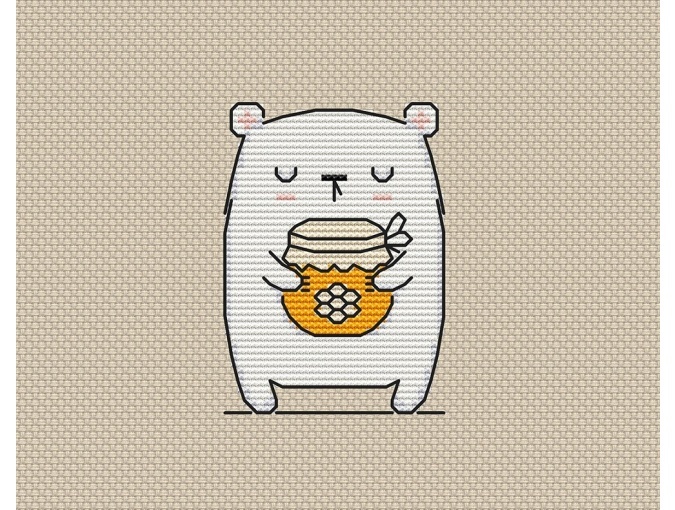 Bear with Honey Cross Stitch Pattern фото 1
