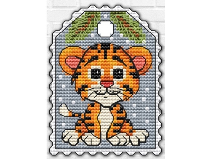Tiger Tag Cross Stitch Pattern фото 1
