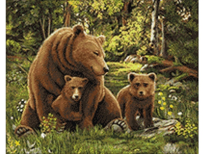 Bear and Cubs Diamond Painting Kit фото 2