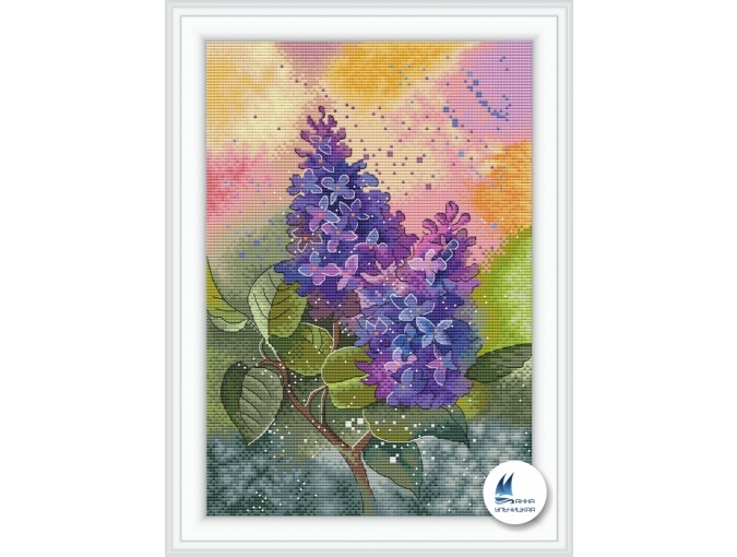 Fragrant Lilac Cross Stitch Pattern фото 1