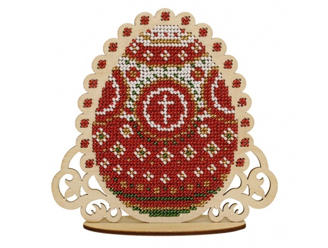Red Easter Egg Bead Embroidery Kit фото 1