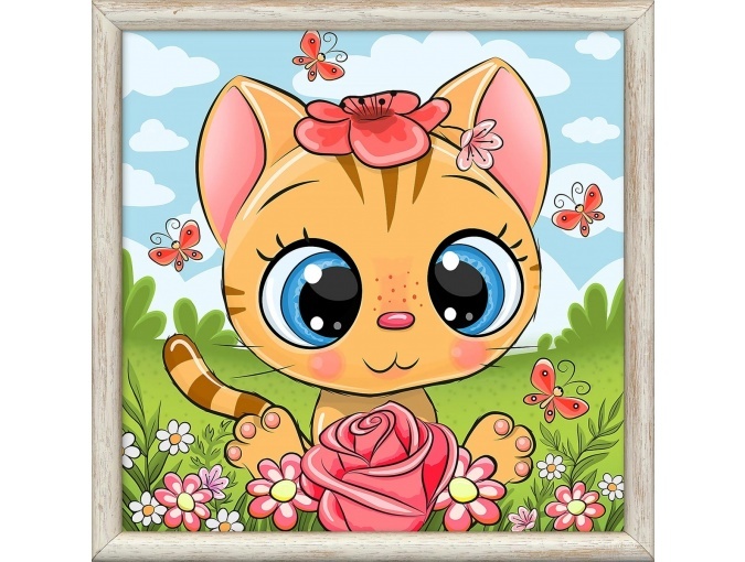 Cat in Flowers Diamond Painting Kit фото 1