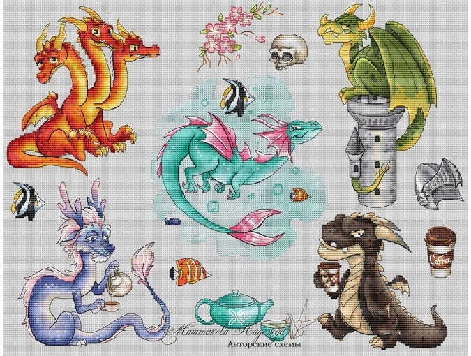 Such Different Dragons Cross Stitch Pattern фото 1