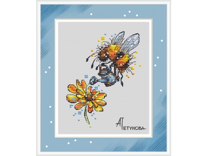 Shaggy Bumblebee Cross Stitch Pattern фото 1