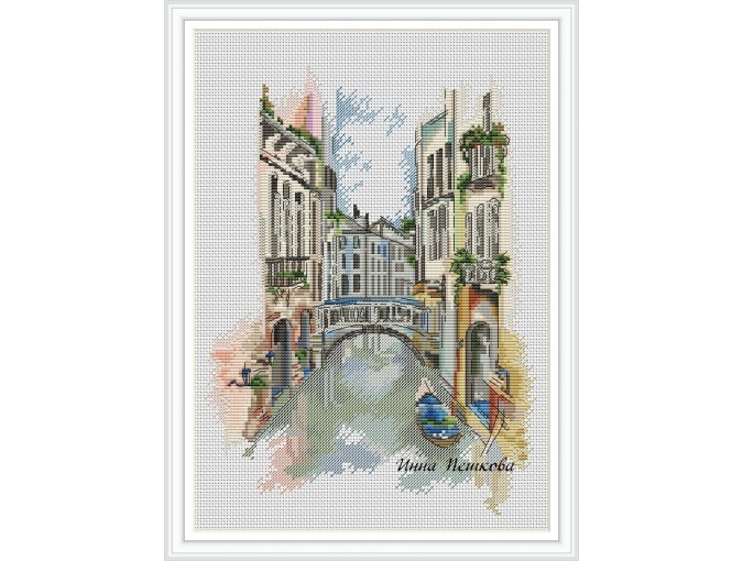 Grand Canal Pattern Only You Provide The Floss And Fabric Fine Art Counted Cross Stitch Pattern Venice Patterns Arts Crafts Sewing Emosens Fr