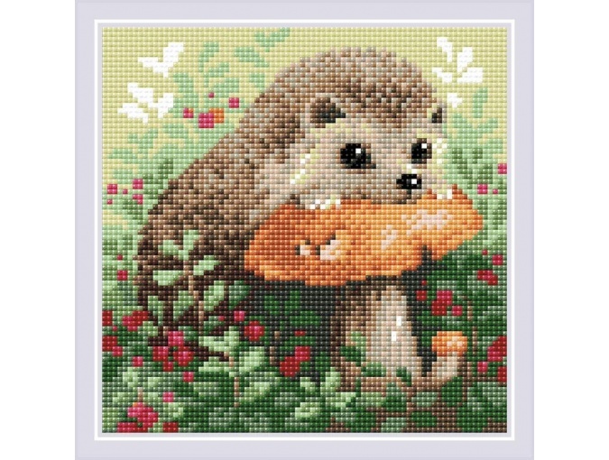 Hedgehog on the Mushroom Diamond Painting Kit фото 1