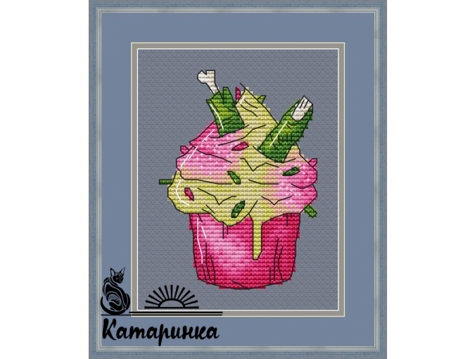 Cupcake with Fingers Cross Stitch Pattern фото 1