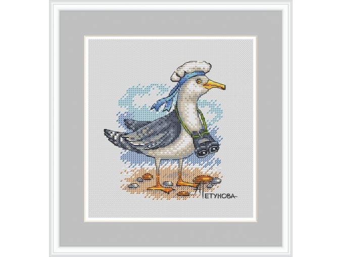Seagull in Hat Cross Stitch Pattern фото 1