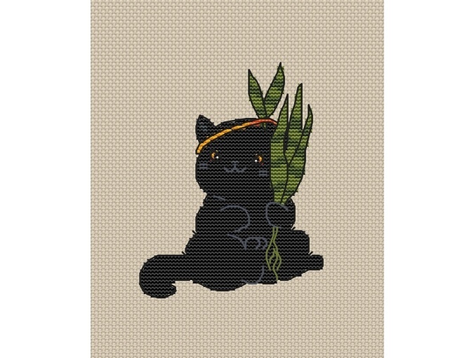 The Black Cat Cross Stitch Pattern фото 1
