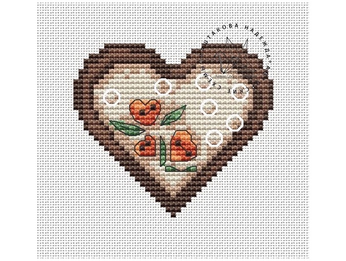 Heart of Love Cross Stitch Pattern фото 1