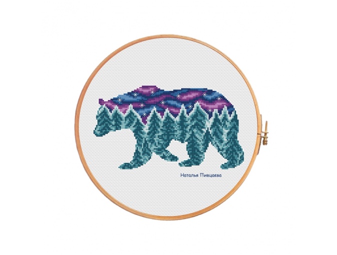 Aurora Bear Cross Stitch Pattern фото 1
