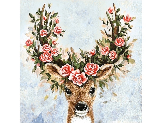 Deer in Flowers Diamond Painting Kit фото 1