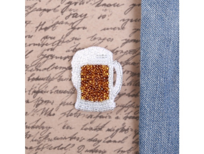 Brooch. Mug of Beer Bead Embroidery Kit фото 3