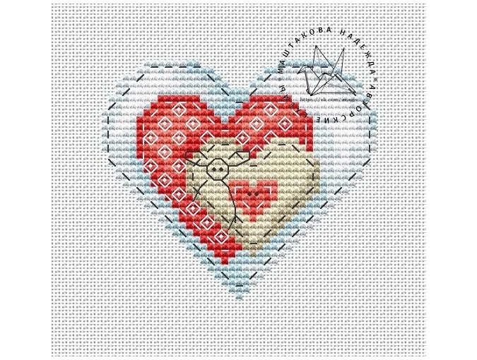 Three Hearts Cross Stitch Pattern фото 1
