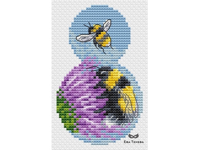 Bumblebees Cross Stitch Pattern фото 1