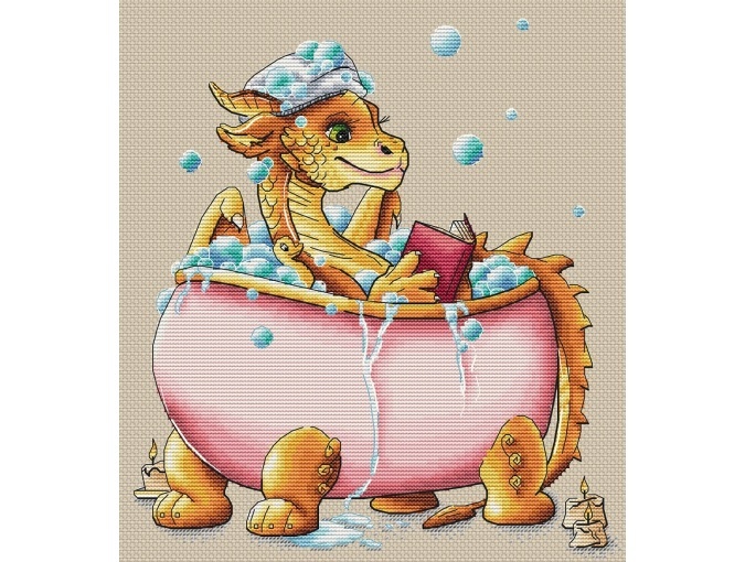 Dragon in the Bathroom Cross Stitch Pattern фото 1