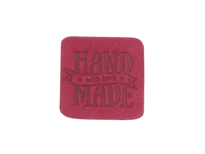 Label "Handmade", leather natural, square фото 5
