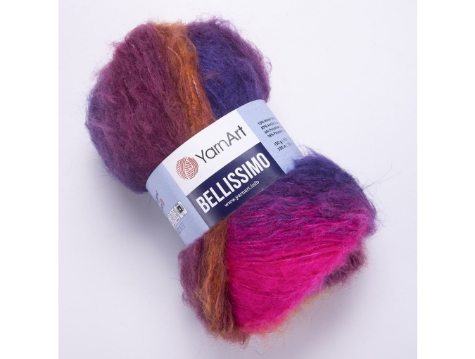YarnArt Bellissimo 13% mohair, 67% acrylic, 4% polyamide, 16% polyester, 3 Skein Value Pack, 450g фото 16