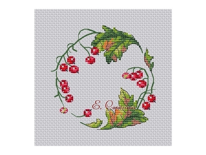 Currant Wreath Cross Stitch Pattern фото 4