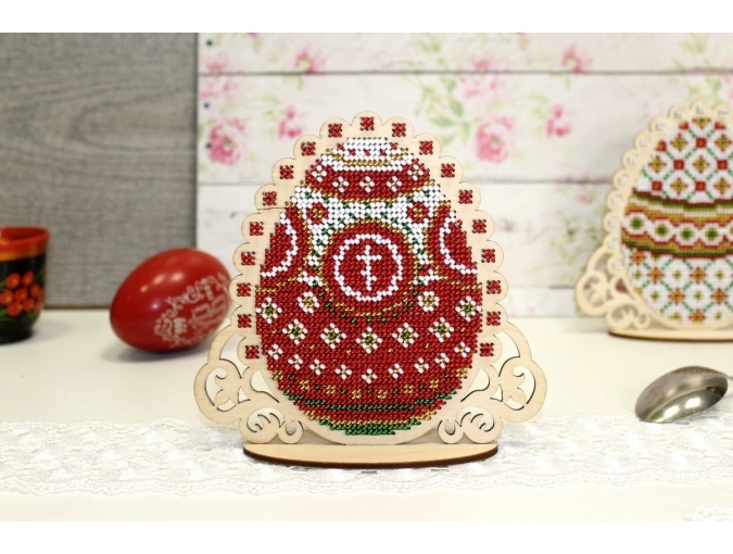 Red Easter Egg Bead Embroidery Kit фото 2