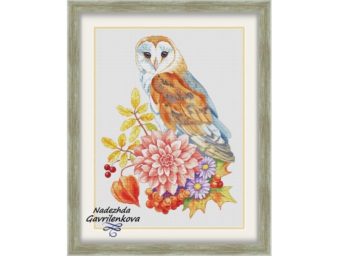 Autumn Owl Cross Stitch Pattern фото 1