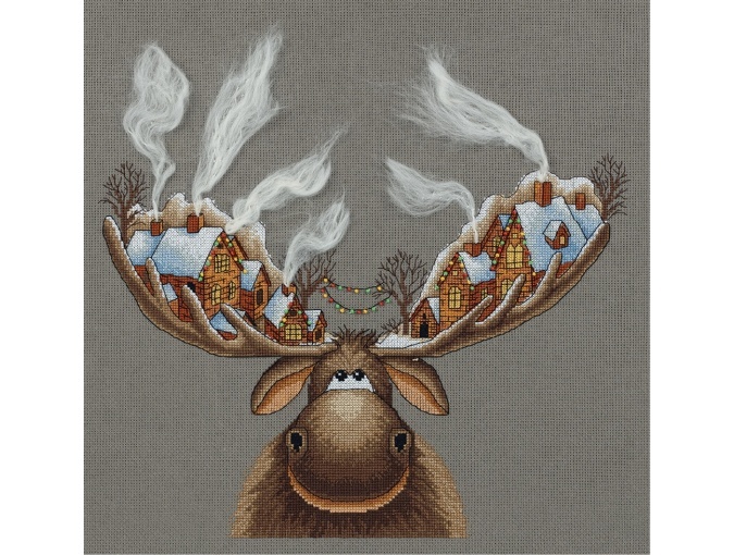 Christmas Moose Cross Stitch Kit фото 1