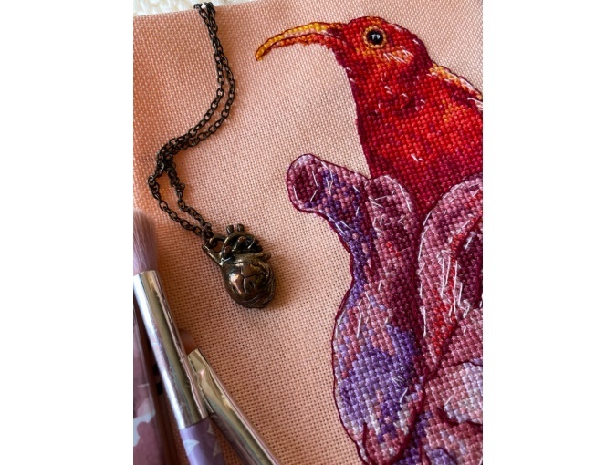 Heart Sunbird Cross Stitch Pattern фото 5