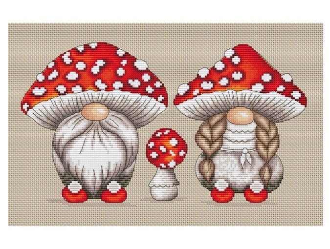 Amanita Gnomes Cross Stitch Pattern фото 2