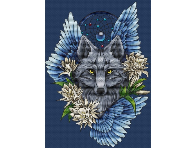 Dreamсatchers. Wolf 1 Cross Stitch Pattern фото 1