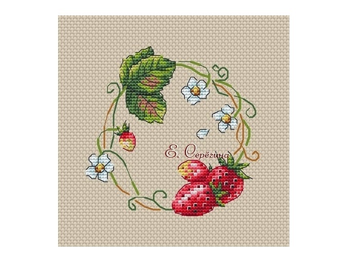 A Strawberry Wreath Cross Stitch Pattern фото 2