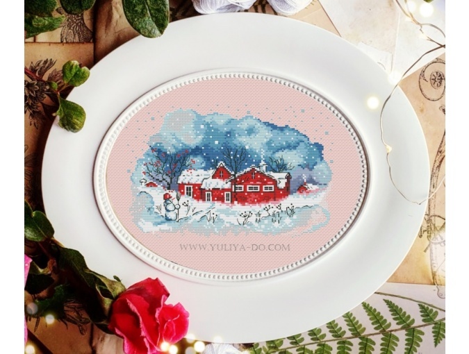 The Red House Cross Stitch Chart фото 4