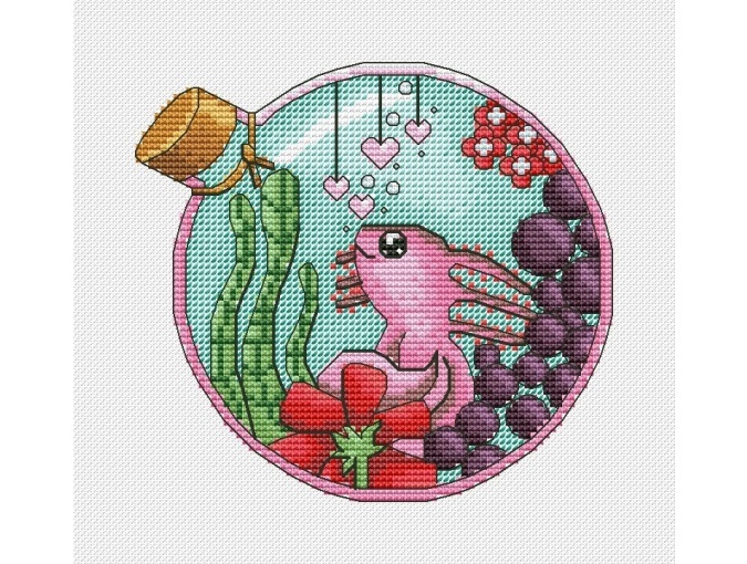 Axolotl Cross Stitch Pattern фото 1