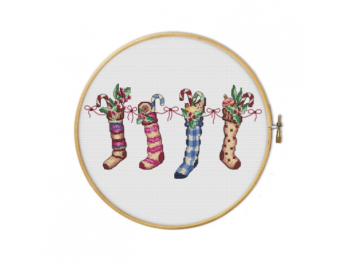 Christmas Socks Cross Stitch Pattern фото 2