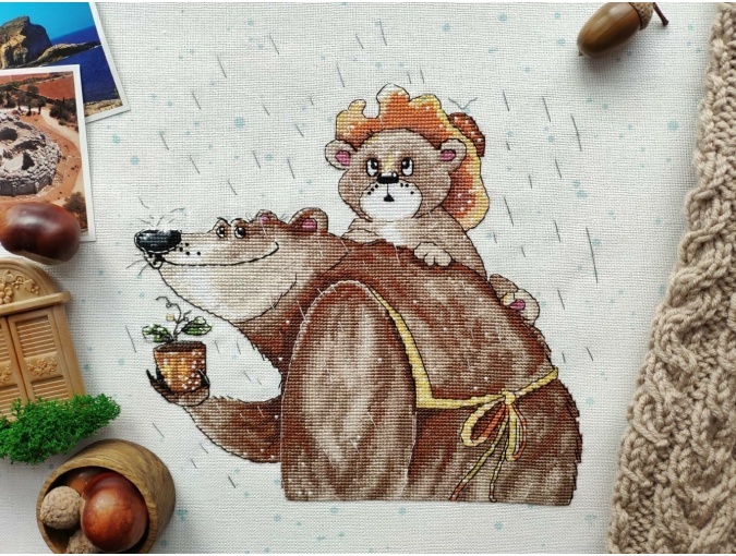 Teddy and Bear Cross Stitch Pattern фото 4