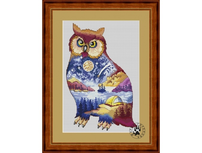 Owl in Jupiter Cross Stitch Pattern фото 1
