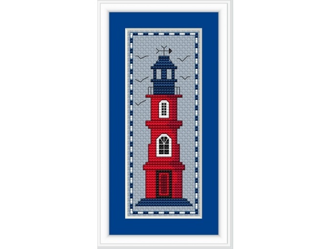Red Lighthouse Bookmark Cross Stitch Pattern фото 1